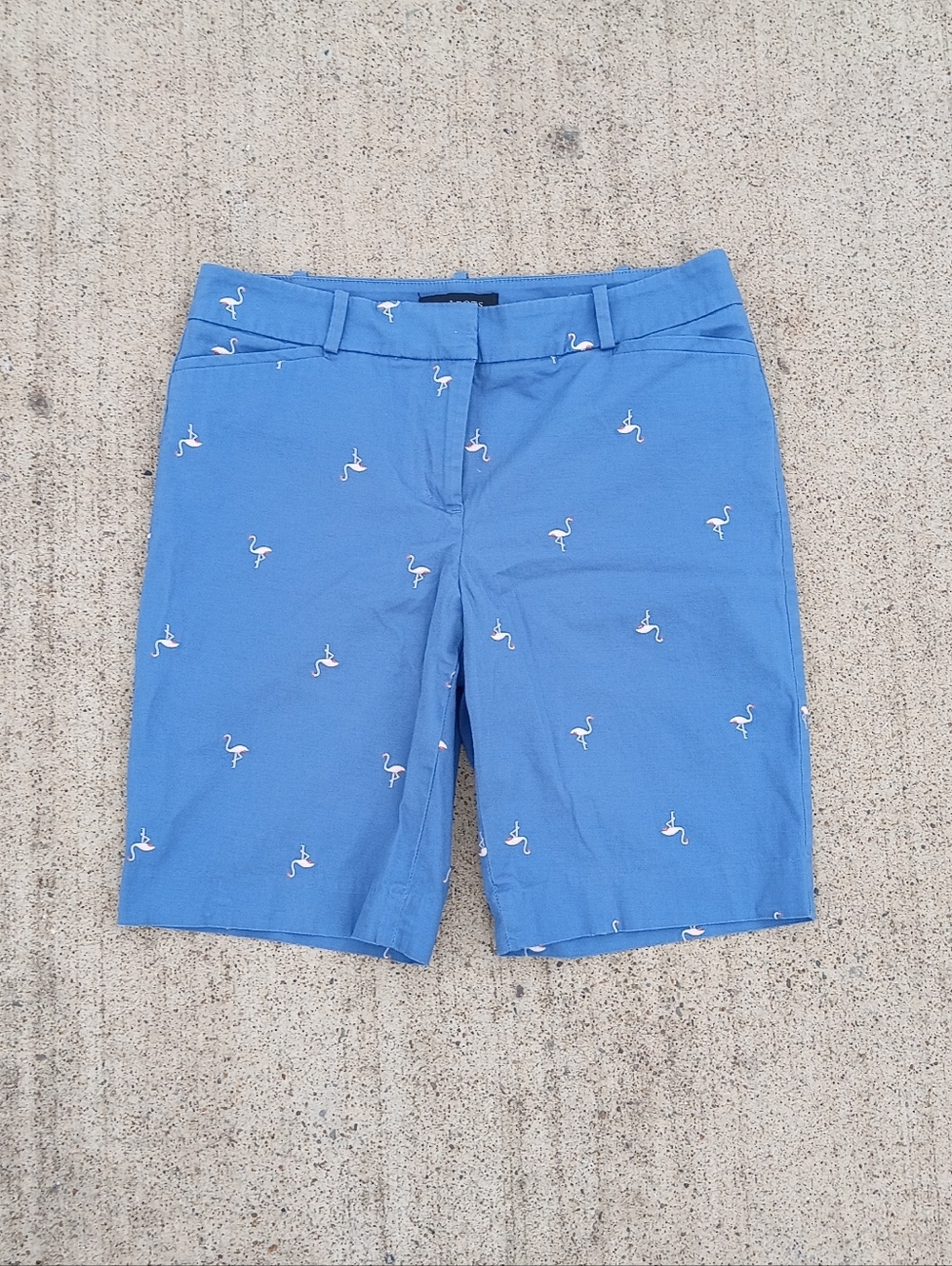 Talbots Blue Flamingo High Rise Bermuda Shorts Women’s 6P Preppy Resortwear